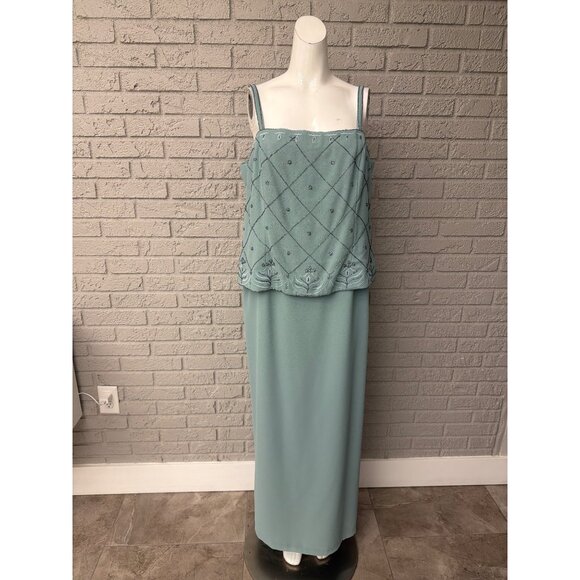 Karen Miller Women Beaded Mother of the Bride Dress Jacket 2 Piece Set Size 16 - Picture 3 of 16